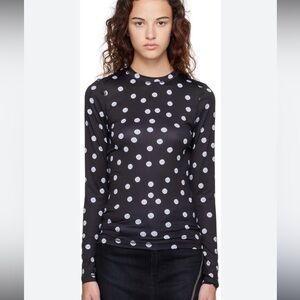 Stine Goya Black Juno Long Sleeve T-Shirt Polka Dot Long Sleeve Top